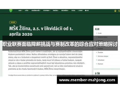 职业联赛面临降薪挑战与赛制改革的综合应对策略探讨 职业联赛面临降薪挑战与赛制改革的综合应对策略探讨