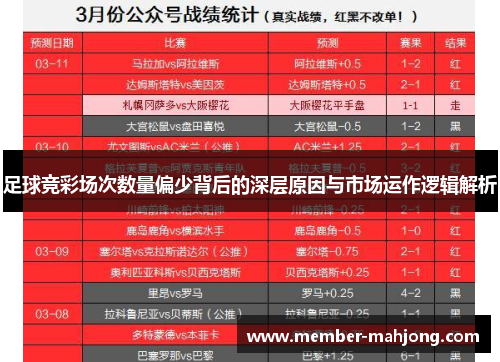 足球竞彩场次数量偏少背后的深层原因与市场运作逻辑解析
